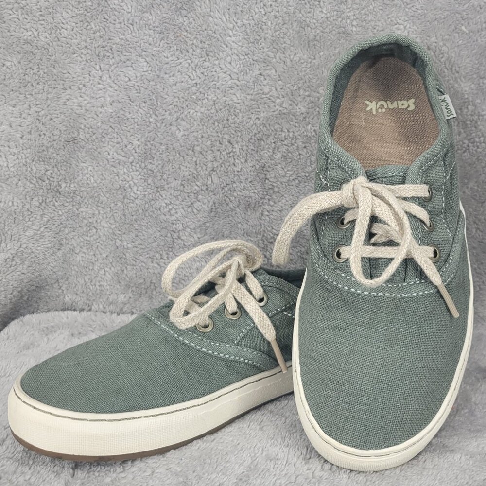 Sanuk Women's Avery Lace-Up Hemp Shoes-Sz 7 Sage Green *NWOT*